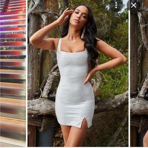 Club London white sequin mini dress